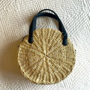 circle straw purse with removable crossbody strap